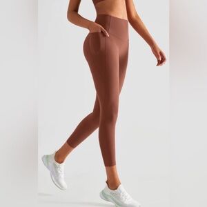 Women’s GapFit Recycled Power High-Waisted Leggings Pinkish Brown, size M